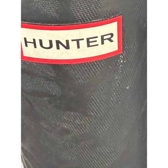 Women's Hunter Black Textured Pattern Tall Rain Boots Size Us 5 - Picture 7 of 8